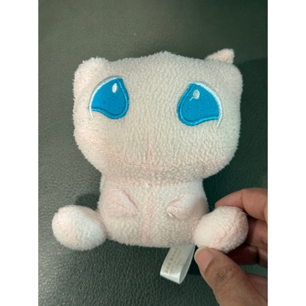 Pokemon Mew Plush Stuffed Animal Pink Blue Eyes Soft Cute Toy